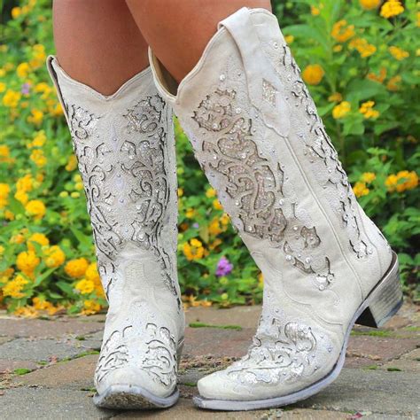 white sparkle cowgirl boots