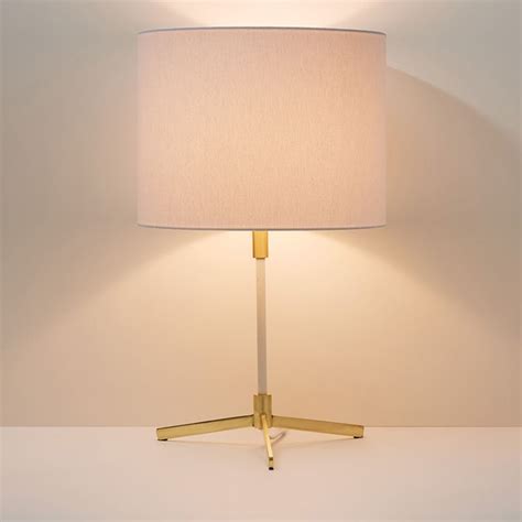 White Table Lamp With Gold Base