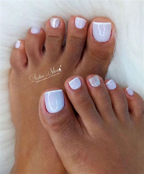 White Toe Nails For Wedding