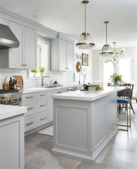 White Wall Gray Cabinets