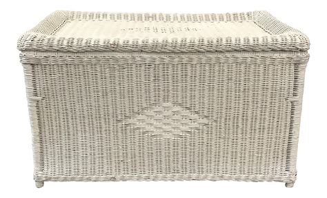 White Wicker Storage Trunk