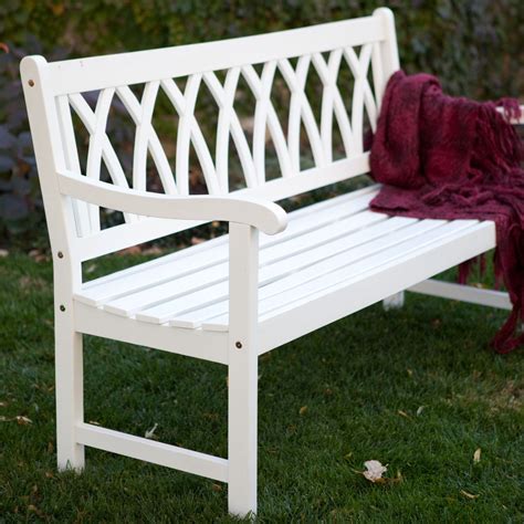 Transform Your Outdoor Space with a Chic White Wooden Garden Bench - Shop Now!
