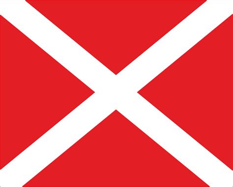 White X Red Background Flag
