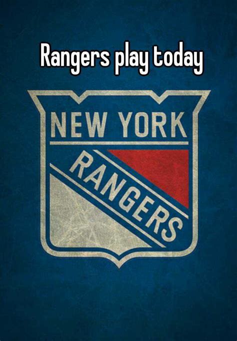 who are rangers playing today