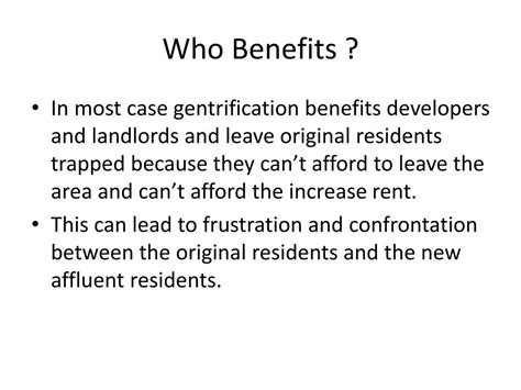 who benefits from gentrification