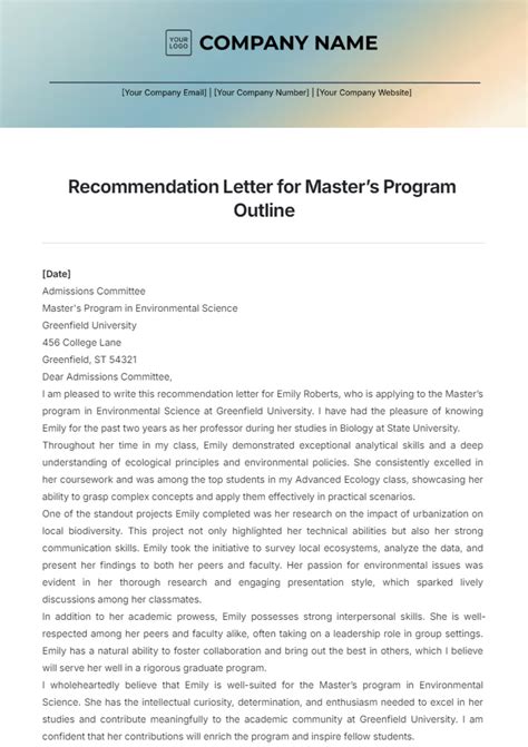 who can write a letter of recommendation for a master's program