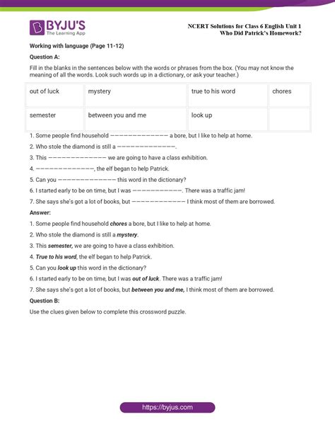 Who Did Patrick's Homework Questions And Answers Pdf