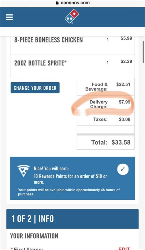 who gets the dominos delivery fee