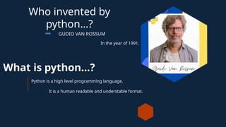 who invented the programming language python