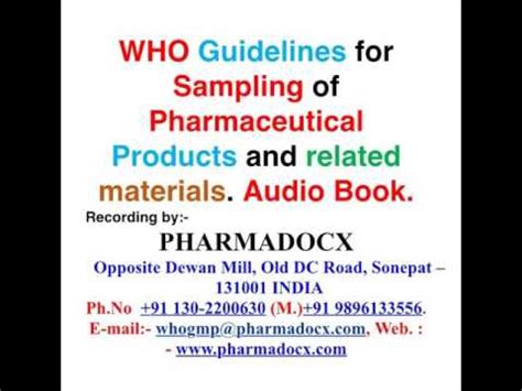who sampling guidelines