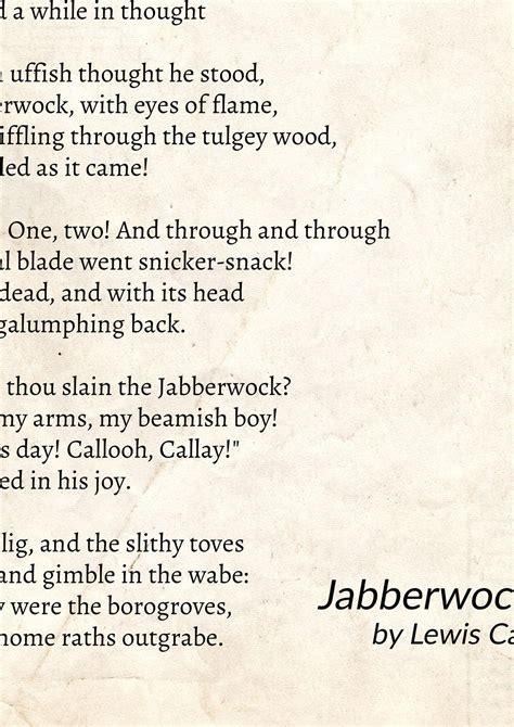 who wrote jabberwocky poem