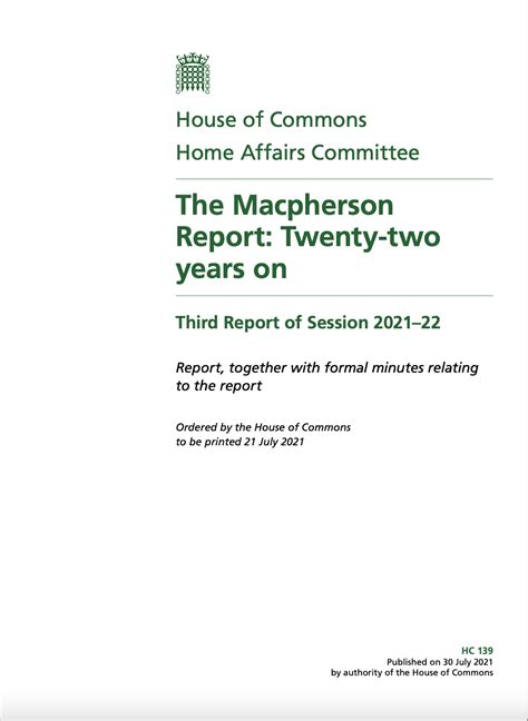 who wrote the macpherson report