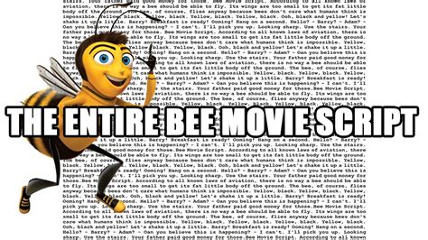 whole bee movie script copy paste roblox