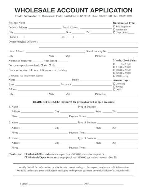 wholesale account application form template