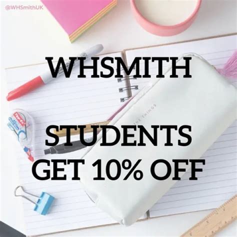 whsmith student discount in store