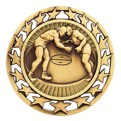 Wrestling Medal Gold, Silver, Bronze