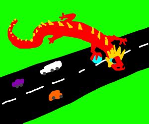 Dragon Crossing Painting by Tina Lynch