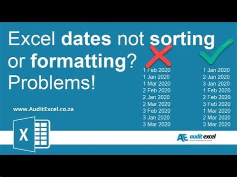 why are my dates not sorting in excel