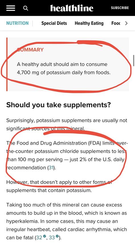 Why Are Potassium Supplements Not Recommended