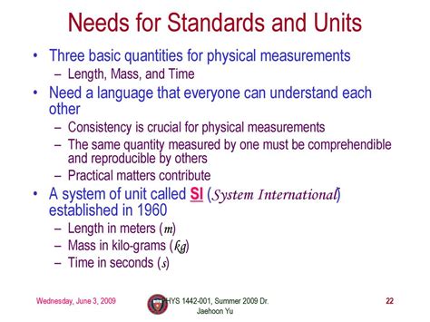 why are standards needed for measured quantities