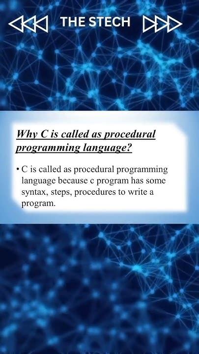why c is called procedural programming language