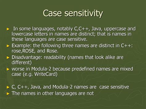 why c is case sensitive language