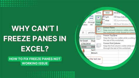 why can't i unfreeze panes in excel