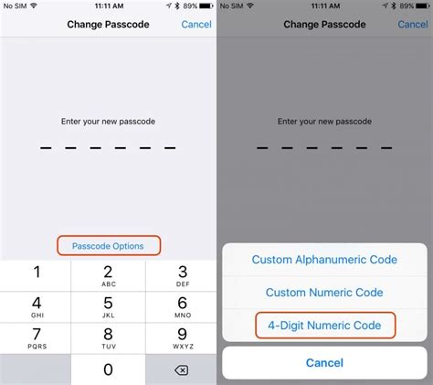 why can't i use a 4 digit passcode
