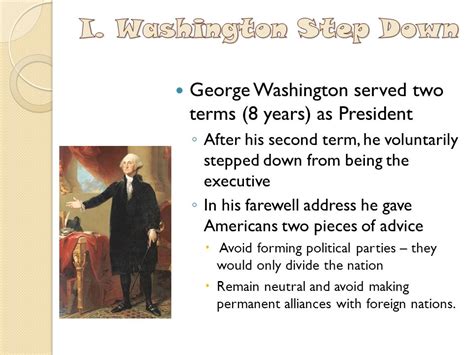 why did washington step down as president