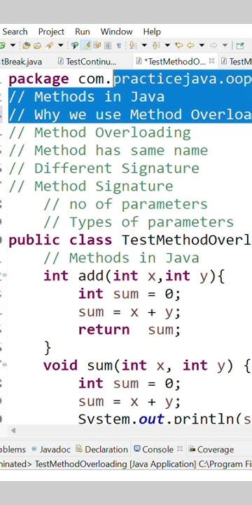 why do we use method overloading in java