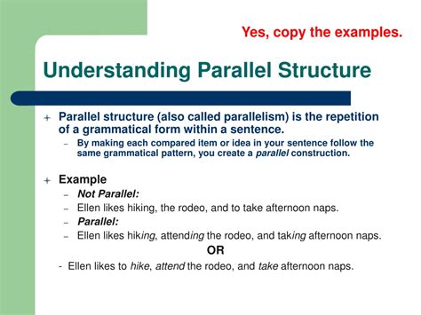 why does an author use parallel structure