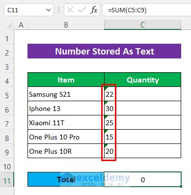 why does my excel formula equal zero
