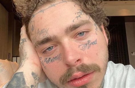 why does post malone have face tattoos