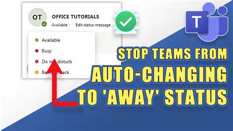 why does teams automatically change status to away