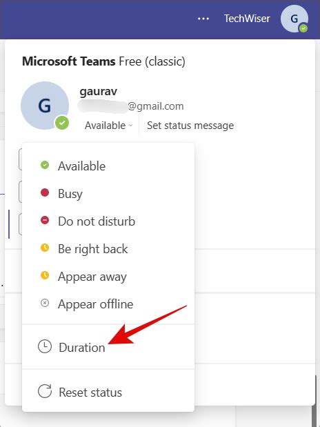 why does teams automatically change status to busy