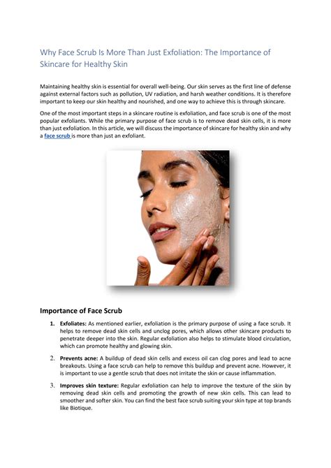 Why Face Scrub Is Important