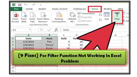 why filter formula not available in excel