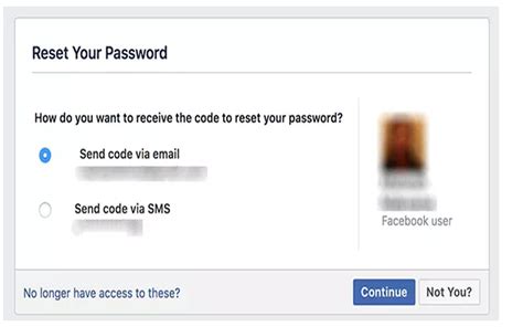 why is facebook password reset not working