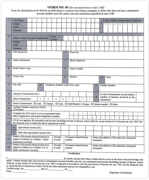 why is form 60 required