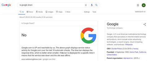 why is google down on desktop