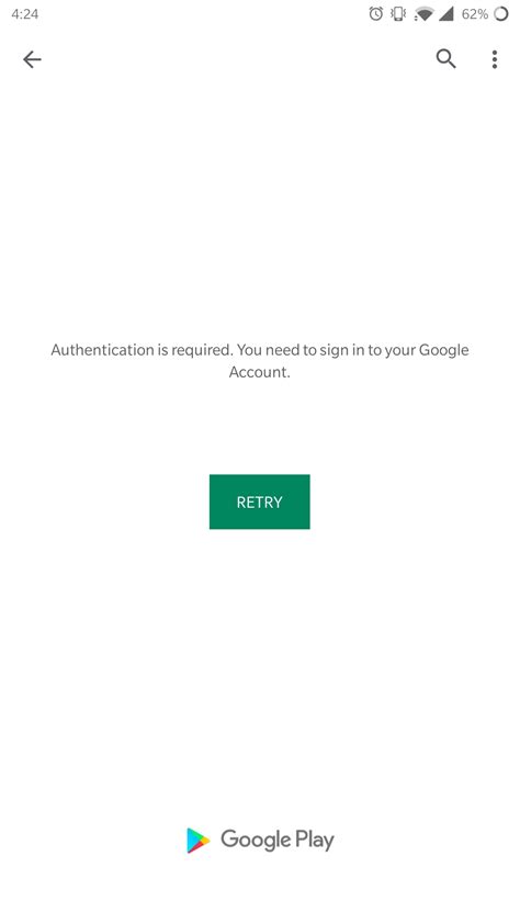 why is google play asking for authentication