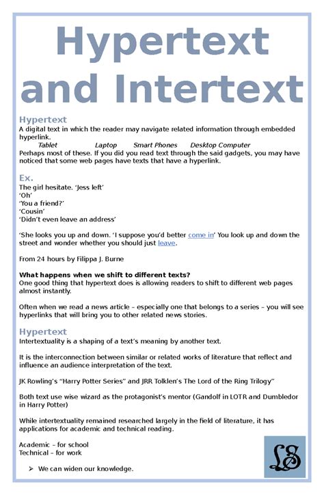 Why Is Hypertext And Intertext Important In Reading And Writing
