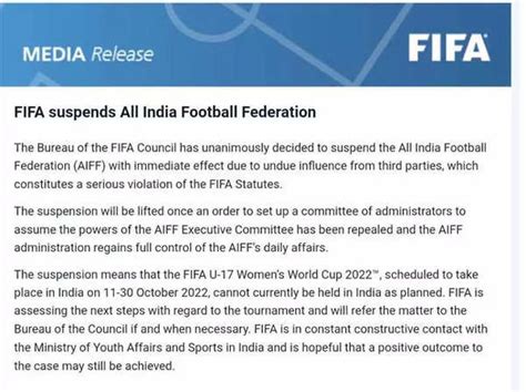 why is india banned from fifa