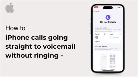 why is iphone going to voicemail after one ring