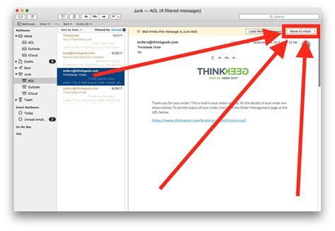 why is junk mail going to my inbox