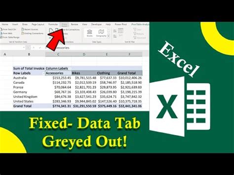 Why Is My Excel Data Tab Greyed Out