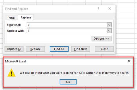 why is my search not working in excel