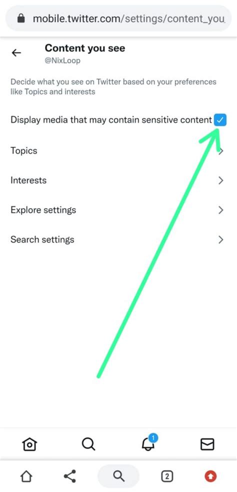 why is my twitter not displaying sensitive content