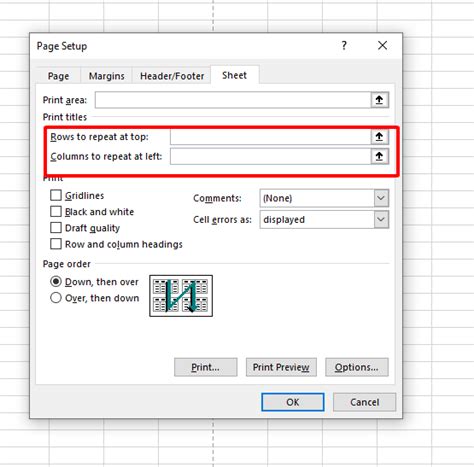 why is print titles rows to repeat greyed out in excel