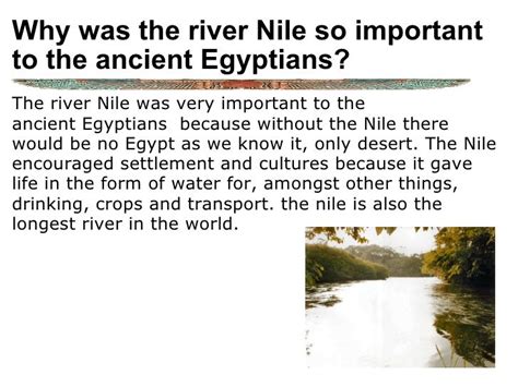 why is the nile river important to egyptians